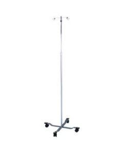 Blickman 5 Leg Stainless Steel I.V. Stand with 2-Hooks, 0517794000