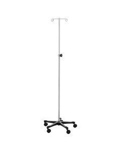 Blickman 1315 I.V. Stand with 5-Legs, 2-Hooks, 561315000