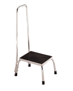 Blickman 1251 Chrome Foot Stool with Handrail, 1011251000