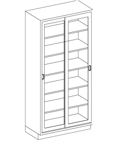 Blickman Built-In High Cabinet with 5 Adjustable Shelves
