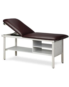 Clinton 3030 Alpha Series Treatment Table with Shelving and Backrest