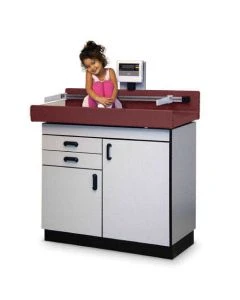 Hausmann 24" x 43" Econo-Line Pediatric Digital Scale with Hooded Handle Storage Cabinets and Drawers, Indigo Blue (4944-V40) - Discontinued