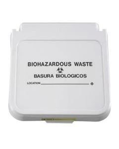 R&B Wire Products 602BW "Biohazardous Waste" Hamper Labels, Black Lettering, 12" x 4", 5/Pack