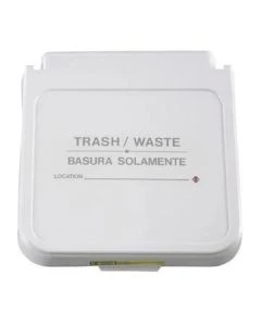 R&B Wire Products 602TWG "Trash/Waste" Hamper Labels, Gray Lettering, 12" x 4", 5/Pack