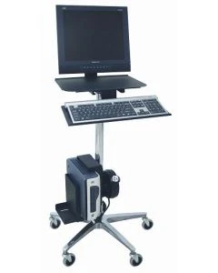 Omnimed 5-leg Base Adjustable Computer Transport Stand W/ 3 in. Casters