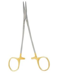 Miltex 8-50A-TC Crile-Wood Needle Holder, 6", Smooth Jaws, Carb-N-Sert T.C. Jaws