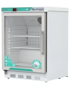 Corepoint Scientific White Diamond Series Controller Room Temperature Cabinet, 1 Cu. Ft., Free Standing, Solid Door, Left-Hinged