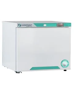 Corepoint Scientific White Diamond Series Undercounter Refrigerator,Built-In, 4.6 cu. ft, Solid Door, Left Hinged, ADA