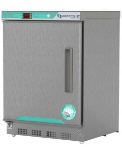 Corepoint Scientific White Diamond Series Countertop CONTROLLED Auto Defrost Laboratory Freezer, 1.0 Cu. Ft, Solid Door, Left Hinged