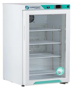 Corepoint Scientific White Diamond Series Laboratory and Medical Swinging Double Stainless Steel Solid Door Auto Defrost Freezer 49 Cu. Ft.