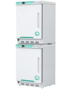 Corepoint Scientific White Diamond Series Refrigerator & CONTROLLED Auto Defrost Freezer Combination, 12 Cu. Ft. (10.5 Ref./1.0 Freezer), Solid Doors