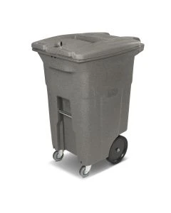 Toter 64 Gallon Document Trash Can with Wheels and Key Lid Lock, Graystone, CDC64-00GST
