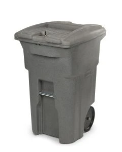 Toter 64 Gallon Document Trash Can with Wheels and Lid Lock, Graystone, CDA64-53877