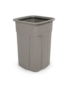 Toter Slimline 50 Gallon Square Trash Can, Graystone, SSC50-00GST