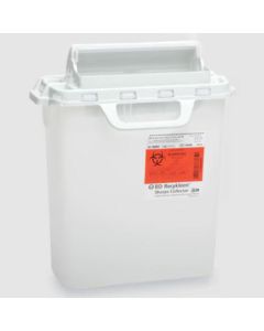BD & NDC 305053 3 Gallon Patient Room Sharps Container with Counterbalanced Door, Pearl