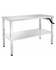 Blickman 0177835000 Hydraulic Instrument Table 48"W x (30 - 42)"H x 24"D w/Shelf Manual Crank