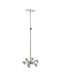 Blickman 05413710RH IV Stand Heavy Duty w/Rake Hook w/6 Leg Low Center of Gravity Base Stainless Steel