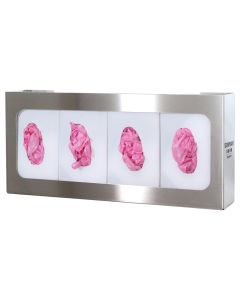 Bowman GS-060 Glove Box Dispenser - Quad - Each - Stainless Steel