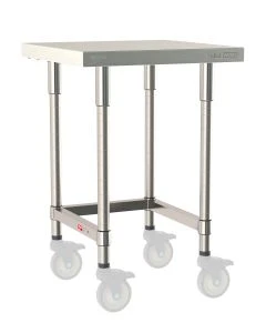 Metro TWM2424SU-316-S TableWorx 24" x 24" Mobile Work Table with Solid Shelf