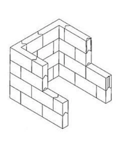 Capintec 042-434 14"L x 20.5"W x 16"H Interlocking Lead Brick Cave, Paint