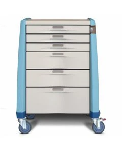 Capsa Healthcare AM10MC-EB-A-DR321 Cart,Medical,10H-Mld,Ful-Dwr,Auto-Lk,Blu