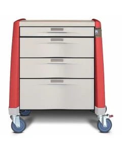 Capsa Healthcare AM8MC-ER-B-DR121 Cart,Medical,8H-Mld,Ful-Dwr,Brk-Awy,Red