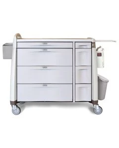 Capsa Healthcare AVPCXL10-CSHDC-N1-STK Avalo Series 48.5" x 24" x 43.75" Punch Medication Cart with Key Lock, Light Creme