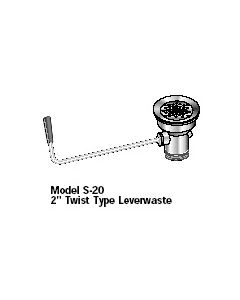 Aero S-20 2" Twist Type Leverwaste For NSF & Non-NSF Sinks