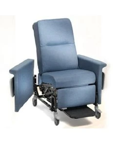 Champion 858-FSN26 Manual Medical Recliner/Transporter With Swing-Away Arms, Harbor Blue