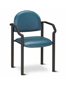 Clinton C-50B Black Frame Chair with Arms, Royal Blue