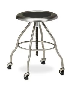 Clinton Industries INC SS-2162 21.5" – 28.5"H Stainless Steel Stool with Casters