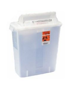 Covidien - Kendall 8536SA COVIDIEN/MEDICAL SUPPLIES SHARPSTAR IN-ROOM SYSTEM WITH SHARPSTAR LIDS - IN-ROOM Sharps Container, 12 Qt, Clear, SHARPSTAR Lid & Counter-Balanced Door, 16"H x 6"D x 13¾"W, 10/cs