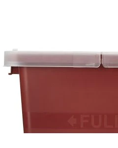 Covidien/Kendall 8980 Container, 8 Gal Red, Hinged Lid, 10/Cs