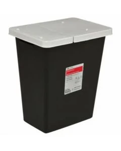 Covidien - Kendall - Medtronic 8607U Monoject Hazardous 8 Gallon Universal Pharmaceutical Waste Container with Hinged Lid, Black