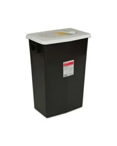 Covidien - Kendall - Medtronic 8618U Monoject Hazardous 18 Gallon Universal Pharmaceutical Waste Container with Sliding Lid, Black