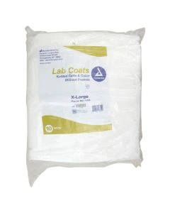 Dynarex 1985 X-Large Lab Coat without Pockets, 10/Box, 3/Case, White