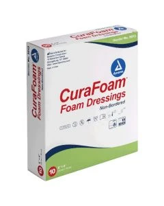 Dynarex 3013 6" x 6" CuraFoam - Foam Dressing, 10/Box, 12/Case