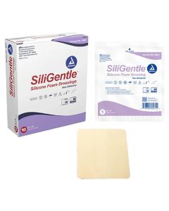 Dynarex 3062 7" x 7" Silicone Foam Dressing, 5/Box, 12/Case