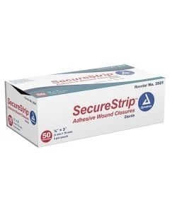 Dynarex 3521 0.13" x 3" Adhesive Wound Closures Strip, Sterile, 50/Box, 4/Case
