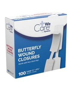 Dynarex 3616 0.5" x 2.75" yards Sterile Butterfly Wound Closure, 100/Box, 24/Case