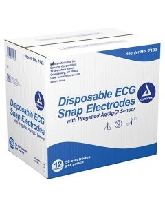 Dynarex 7103 1.97" x 2.17" ECG Snap Electrode 50/Box, 12/Case