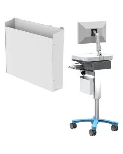 Enovate EMNA0029 File Caddy for EcoFlex Computer Cart, Column Mount