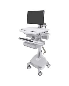 Ergotron SV44-12A2-1 StyleView Cart with LCD Arm and LiFe Powered, 2 Drawers (2x1)