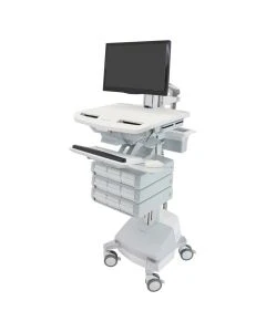 Ergotron SV44-1391-1 StyleView Full-Featured Medical Cart with LCD Pivot and SLA Powered, 9 Drawers (3x3)