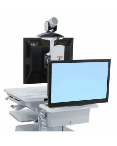 Ergotron SV44-57E1-1 StyleView Telepresence Cart with Back-to-Back Monitors, Powered
