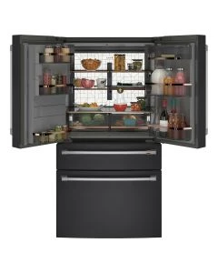 GE Appliance CXE22DP3PD1 Cafe Energy Star 22.3 Cu. Ft. Smart Counter-Depth French-Door Refrigerator, Matte Black