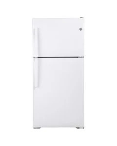 GE Appliances GTE19DTNRWW 29.75"L x 34.5"W x 66.37"H 19.2 Cu. Ft. Top-Freezer Refrigerator, White