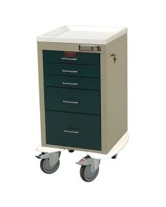 Harloff Mini Line Five Drawers Anesthesia Cart with Electronic Pushbutton Lock