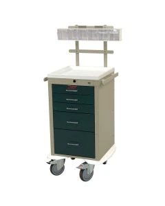 Harloff Mini Line Five Drawers Anesthesia Cart with Key Lock