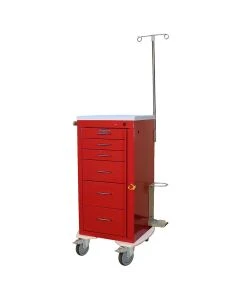 Harloff Mini Line Six Drawers Emergency Cart with Breakaway Lock